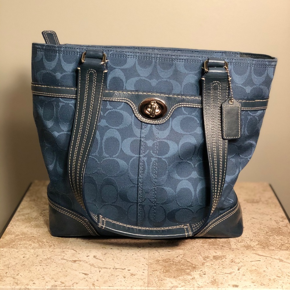 Blue Coach Bucket Bag